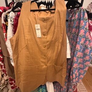 Maeve Gold Button-Front Vest